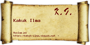 Kakuk Ilma névjegykártya